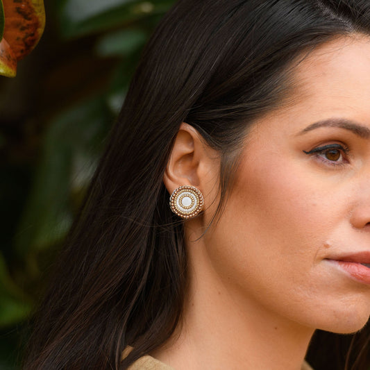 Rose Gold Pearl Earrings