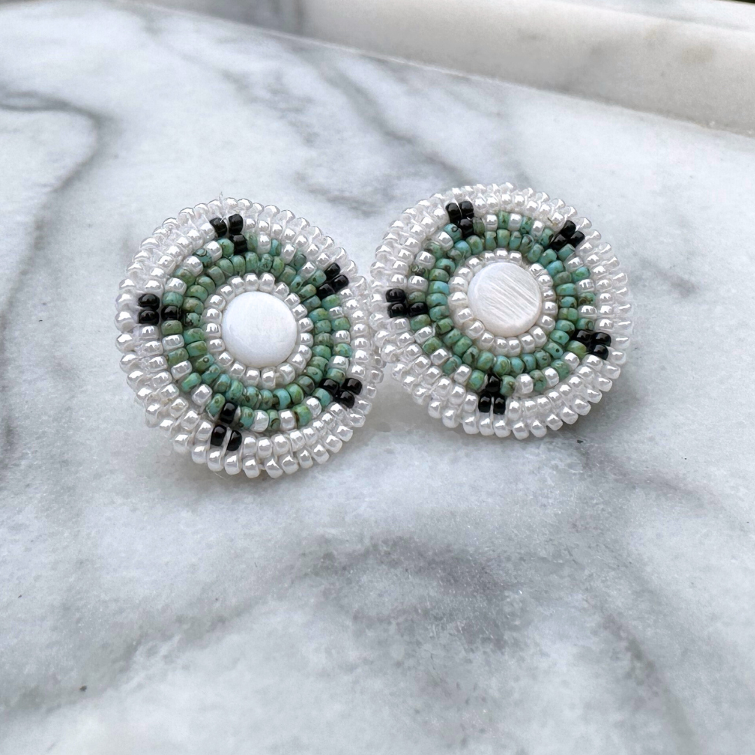 Beaded 2025 powwow earrings