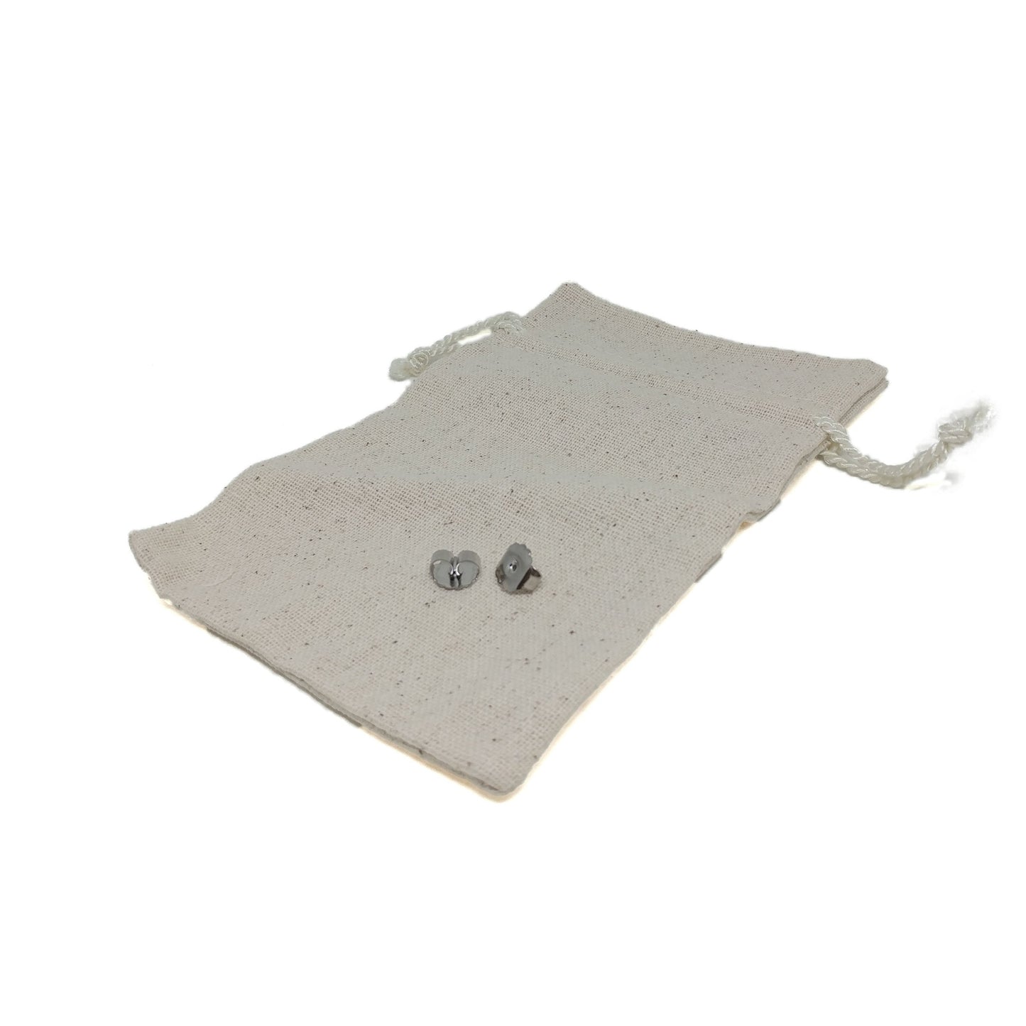 Standard Earring Accessories | Natural Linen Bag and Recycled Sterling Silver Earring Backs