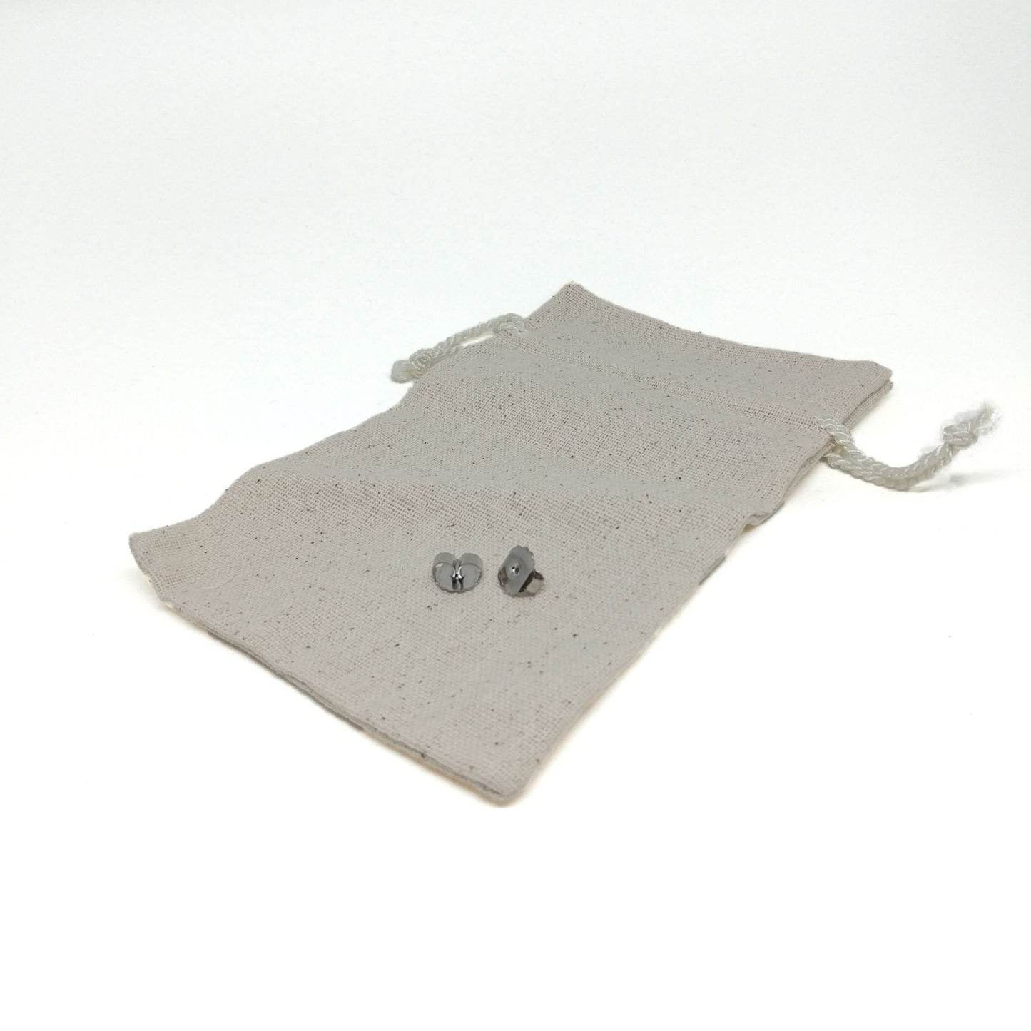 Standard Earring Accessories | Natural Linen Bag and Recycled Sterling Silver Earring Backs