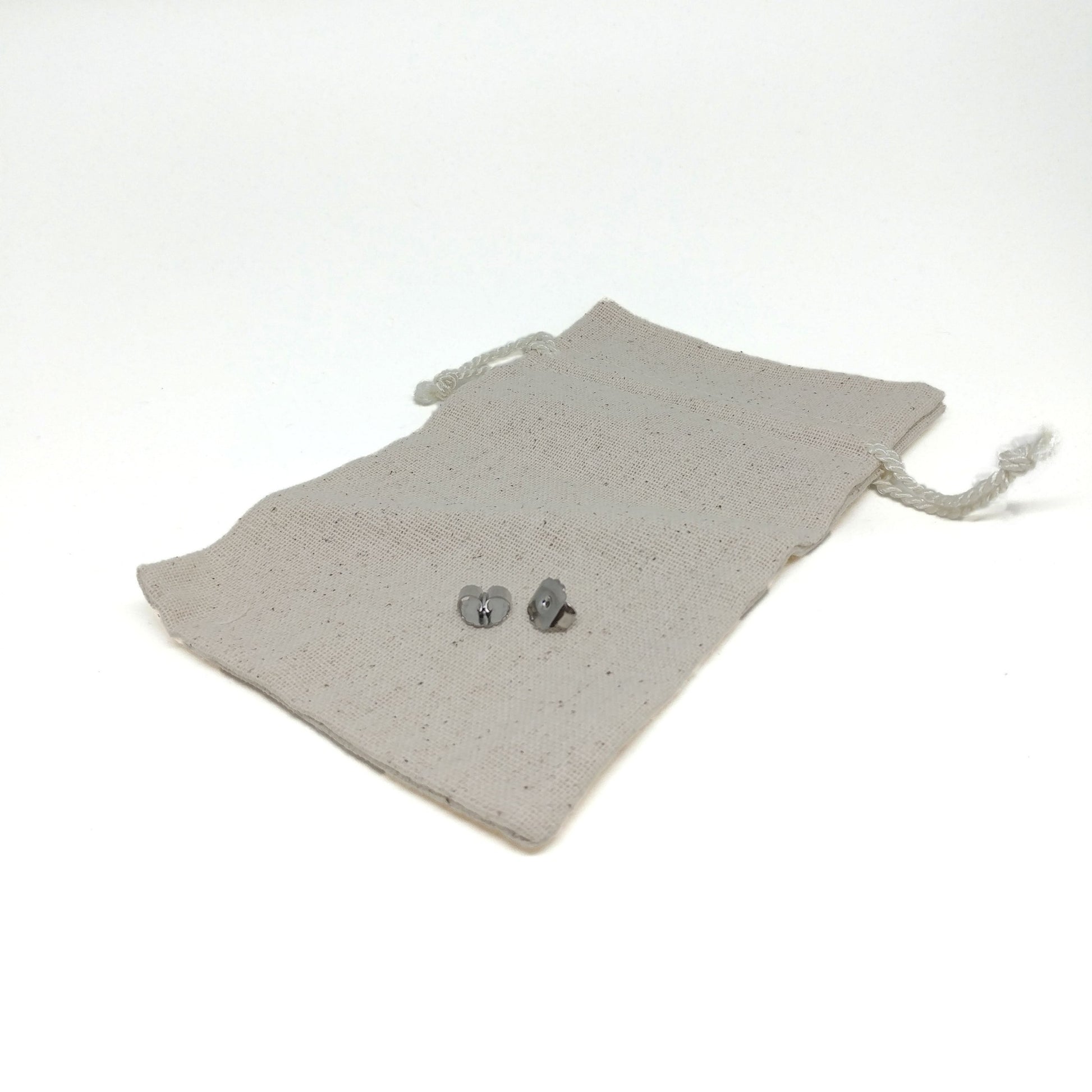 Standard Earring Accessories | Natural Linen Bag and Recycled Sterling Silver Earring Backs